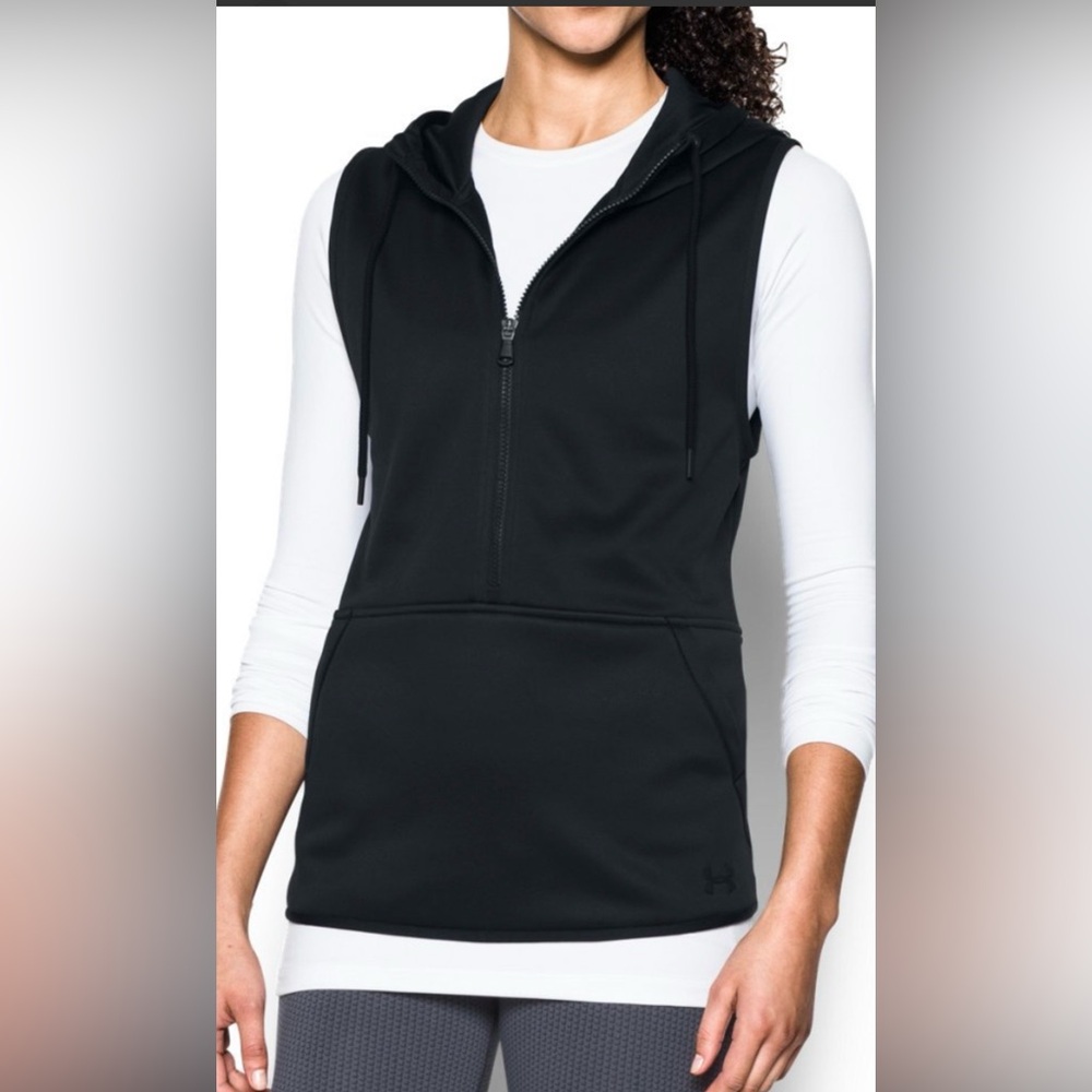 Under Armour Black Sleeveless Zip Hoodie